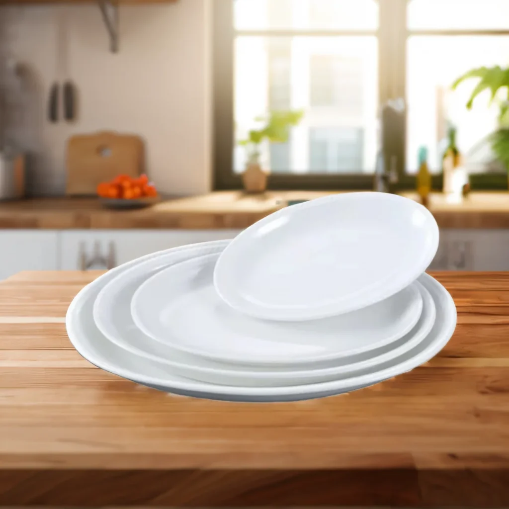 Оптовая продажа, высокое качество, горячая распродажа, безопасные керамические фарфоровые овальные тарелки для ужина, белые обеденные тарелки для ресторана, овальные