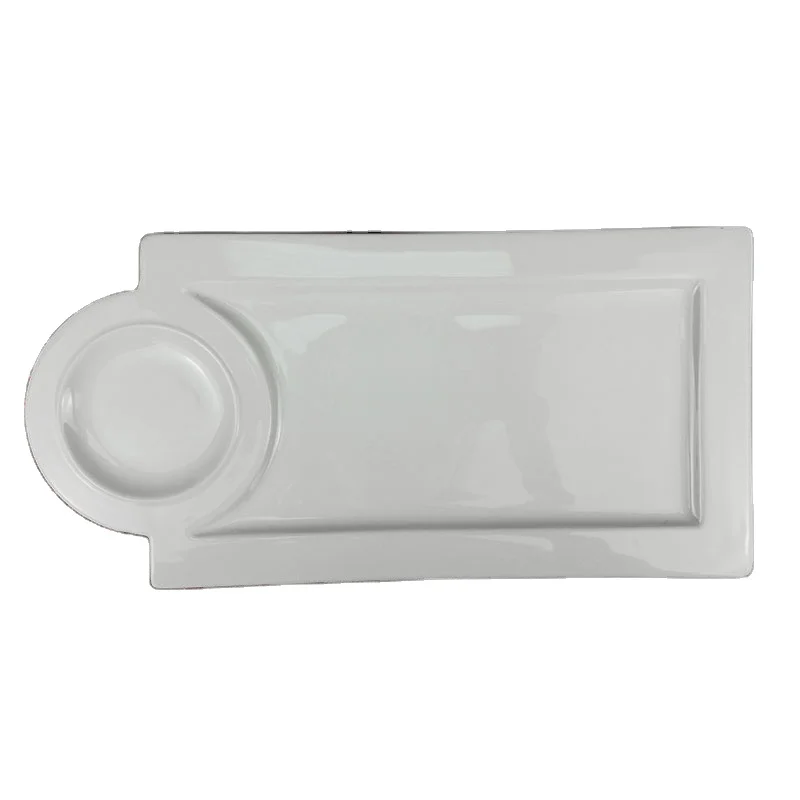 Керамическая плита для приготовления пищи неправильной формы для свадебного банкета Массовые керамические тарелки Простые керамические тарелки