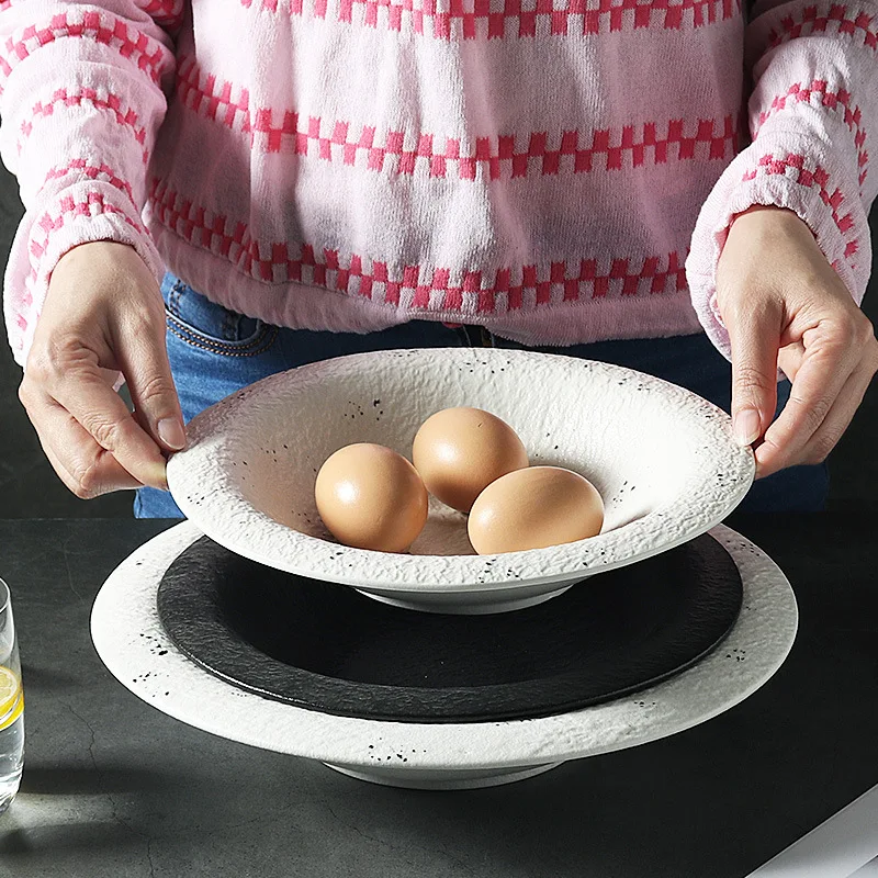 Керамическая тарелка с каменным зерном, уникальный западноевропейский стиль, минималистский дизайн, прочные наборы посуды, сейф для отелей, ресторанов, вечеринок