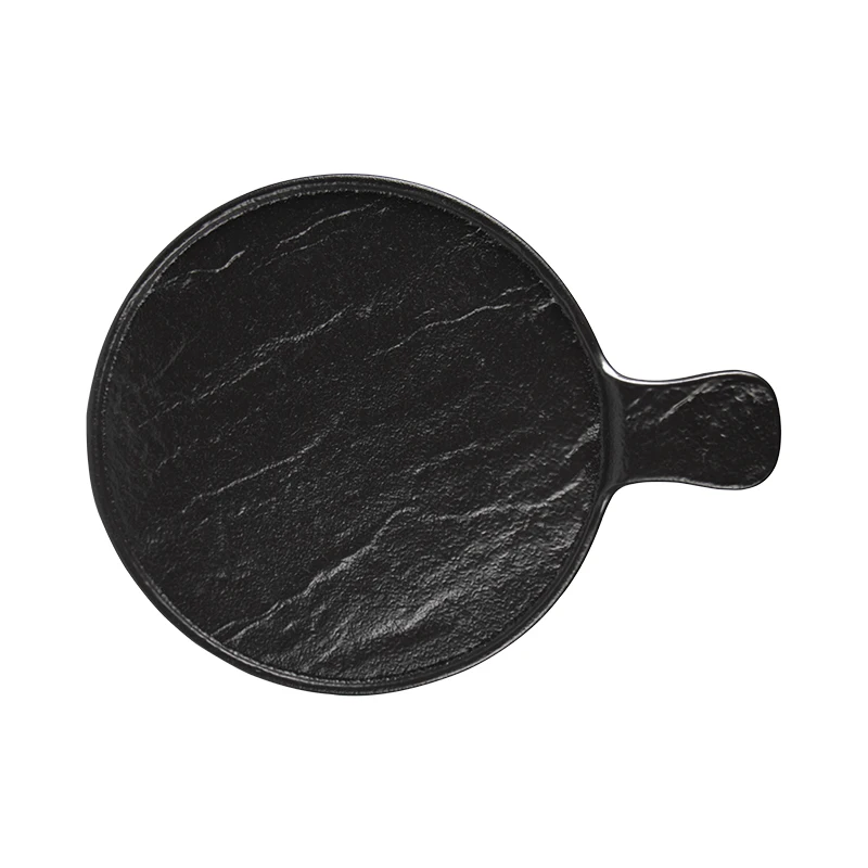 Керамическая тарелка для пиццы, черная керамика, индивидуальная ресторанная тарелка для пиццы, фарфоровая тарелка для пиццы