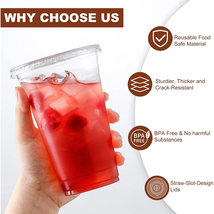 Оптовая продажа, 8 унций, 12 унций, 20 унций, 32 унции, 400 мл, 1000 мл, пластиковый стаканчик для кофе для домашних животных с крышкой, одноразовый пластиковый стаканчик для питья с крышкой, изготовленный на заказ