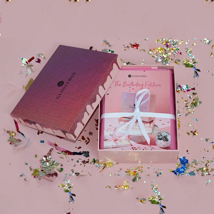 Пользовательские печатные синие вырезанные литературные почтовые ящики для доставки, розовые голографические почтовые коробки из гофрированной бумаги для одежды