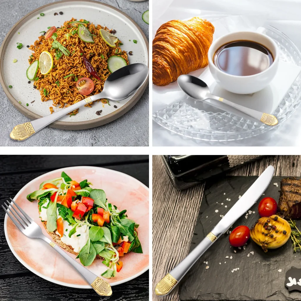 Luxury 72pcs Cutlery Set Spoon Knife and Fork Stainless Steel Flatware Sets for Wedding Gifts