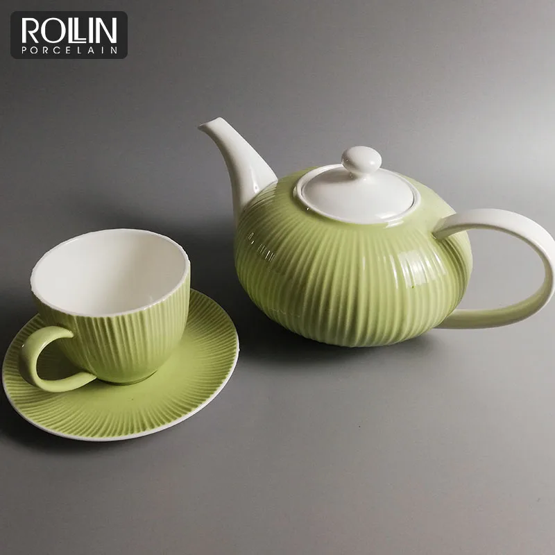 Привлекательная цена, новый тип столовой посуды для отелей, зеленая глазурованная столовая посуда, набор столовых приборов из костяного фарфора