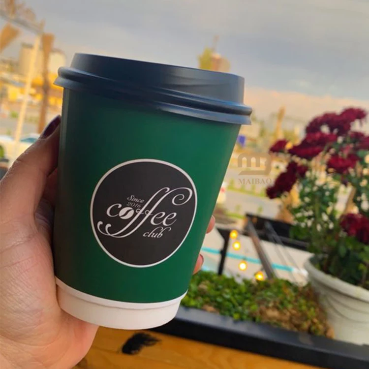 Гуанчжоу оптовая фабрика кофейная чашка 7 унций 8 унций 10 унций 12 унций одноразовые кофейные чашки на вынос бумажные стаканчики для чая с молоком и двойными стенками