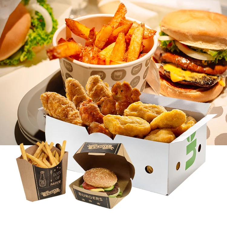 Изготовленная на заказ печать Экологичная крафт-бумага Обед Бенто Суши Доставка Упаковка Контейнер для горячей еды Биоразлагаемая коробка для бургеров на вынос