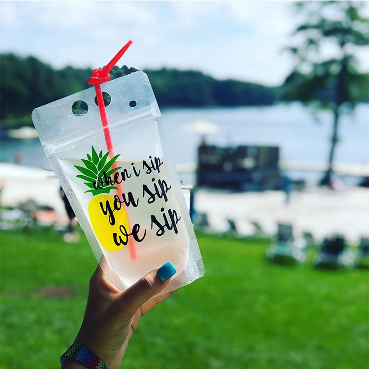Индивидуальные биоразлагаемые пакеты для чистой воды, жидких пищевых продуктов, напитков, одноразовые пластиковые пакеты для сока, пакеты с отверстием для соломы