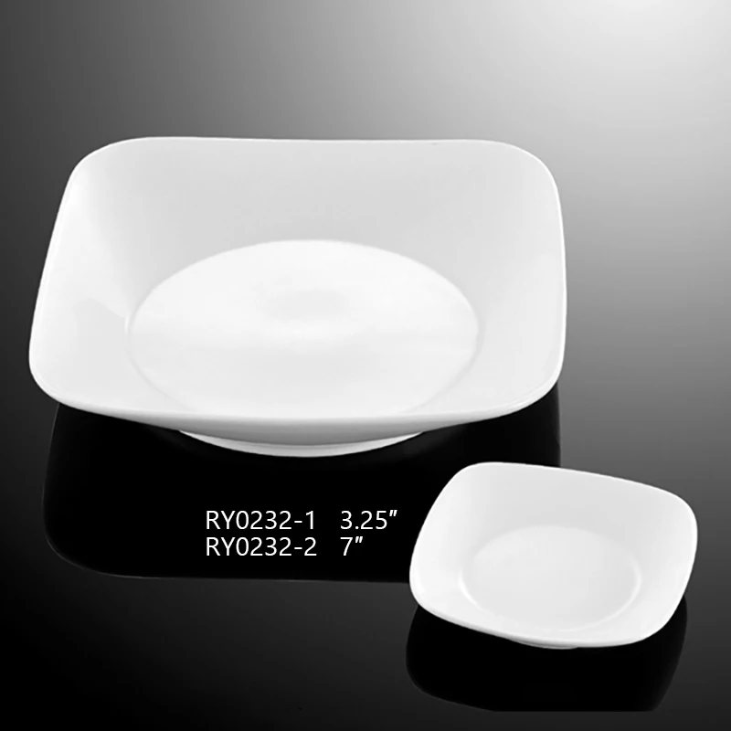 Квадратная чаша Продукт Серия Эмми Чаша для рамэна «Шведский стол» Керамическая фарфоровая белая квадратная миска