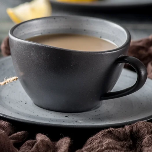 Лидер продаж 250 мл устойчивая к царапинам керамическая кружка кофейный набор глазурь Роскошная кофейная чашка