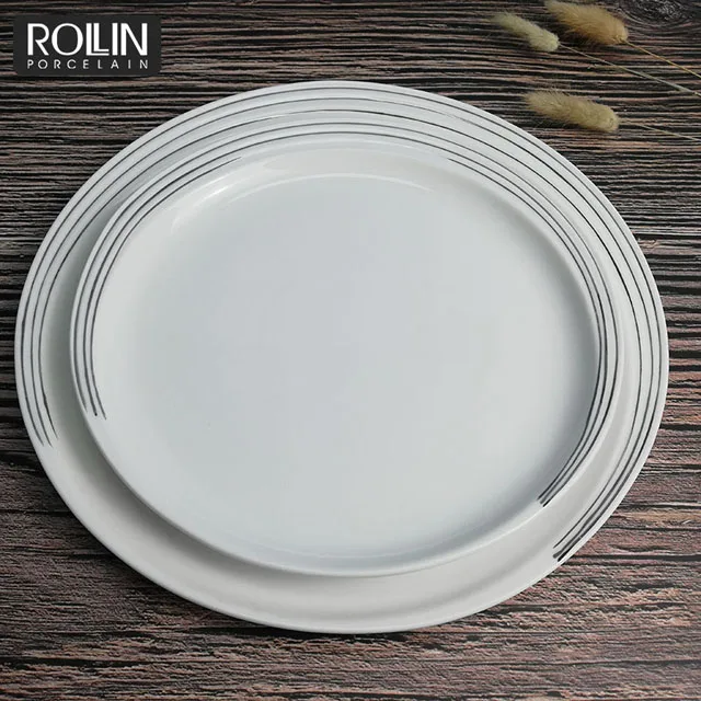 Высококачественная белая фарфоровая тарелка, посуда для микроволновой печи, рестораны, белая керамическая тарелка, фарфоровые сервизы
