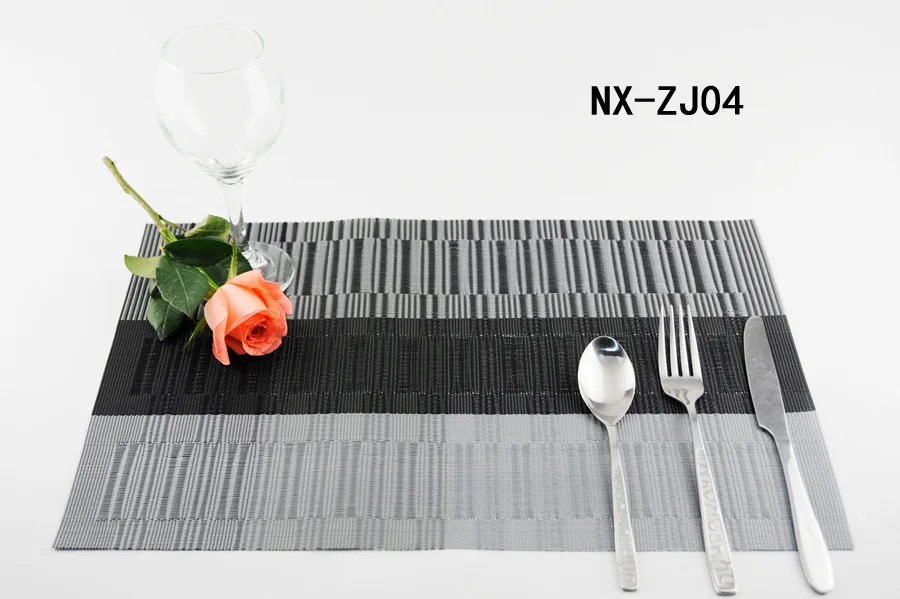 Durable Waterproof PVC Bamboo Placemat 30*45 Hotel Table Coaster with Non-slip Classic Style