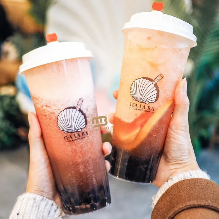 Индивидуальный логотип, кофе со льдом, сок, чай Boba, чашки для смузи, одноразовая чашка с индивидуальным логотипом для инъекций пузырькового чая, полипропиленовые матовые пластиковые стаканчики