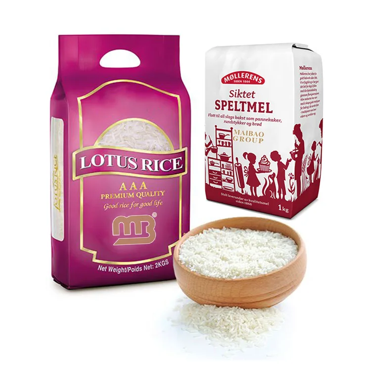 Пакеты для риса по 1 кг, 2 кг, 3 кг, 5 кг, тайский органический басмати, 1 кг, упаковочный мешок для риса, ламинированные пластиковые пустые мешки для муки на продажу