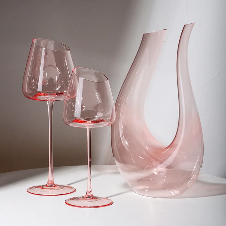 Пользовательские розовые цвета, ручные выдувные бокалы, цветные бокалы для свадебной вечеринки, Рождества