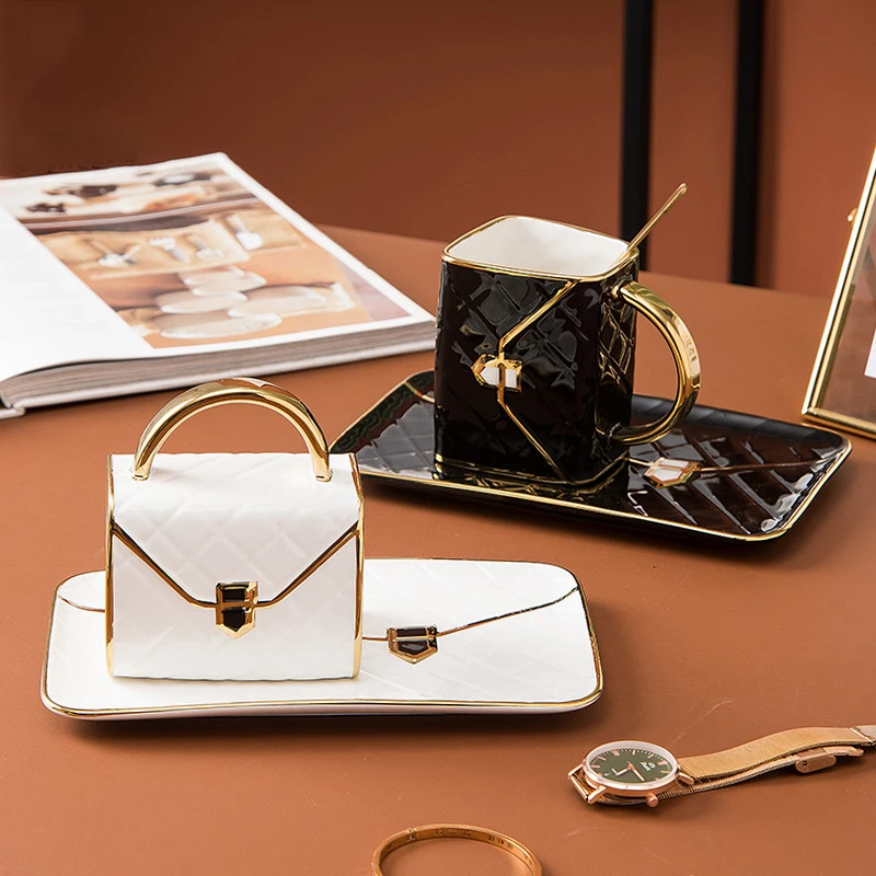 Nordic Light Luxury Coffee Mug Set Gift Box Coffee Cup and Saucer Porcelain Coffee Cup Set