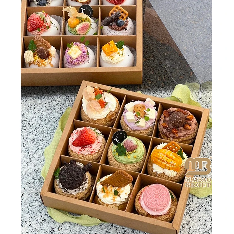 Изготовленный на заказ экологически чистый ланч-бокс, одноразовый контейнер на вынос для упаковки пищевых продуктов, фруктов, шоколадного печенья, коричневые перегородки для пищевых коробок