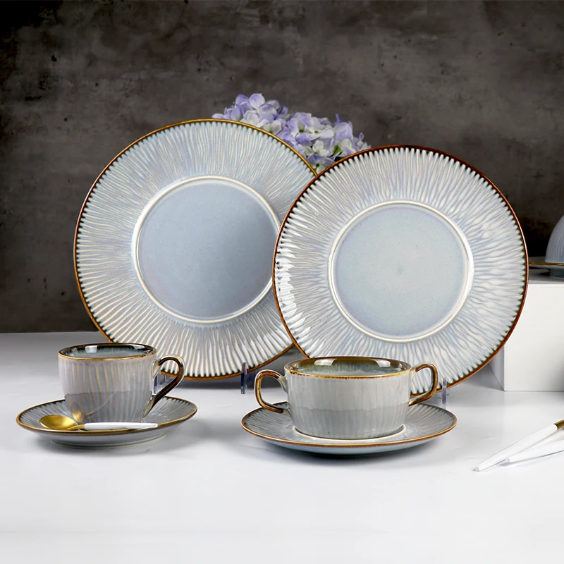 Винтажный синий фарфоровый набор чашек, керамические кружки, набор кофейных чашек в европейском стиле, чашки эспрессо, блюдца