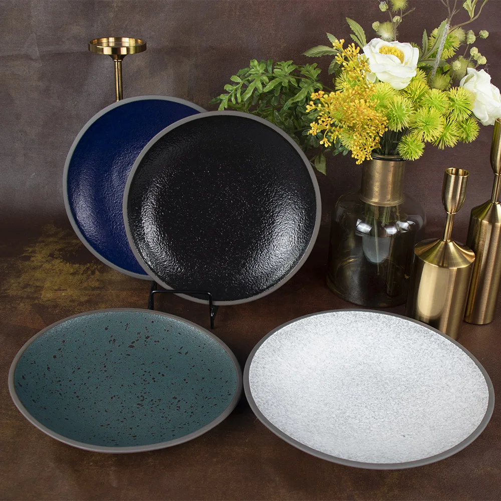 Скандинавские тарелки, керамические тарелки белого овсяного цвета, фарфоровые тарелки, новый дизайн, керамическая тарелка