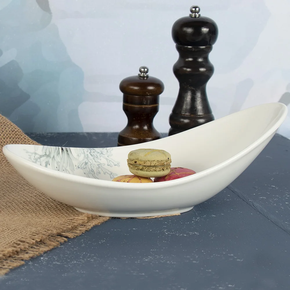 ROL Новая тарелка с дизайном, посуда, фарфоровая обеденная тарелка в форме лодки, керамические тарелки