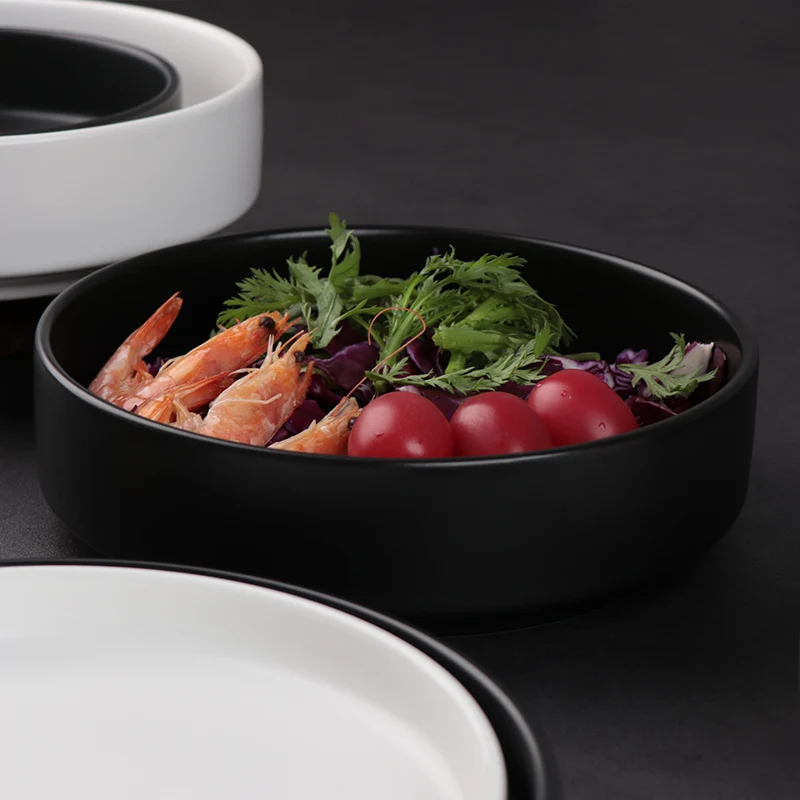 Продукты питания Производители ресторанов Керамические изделия Керамические тарелки для глубокого салата Пищевые тарелки