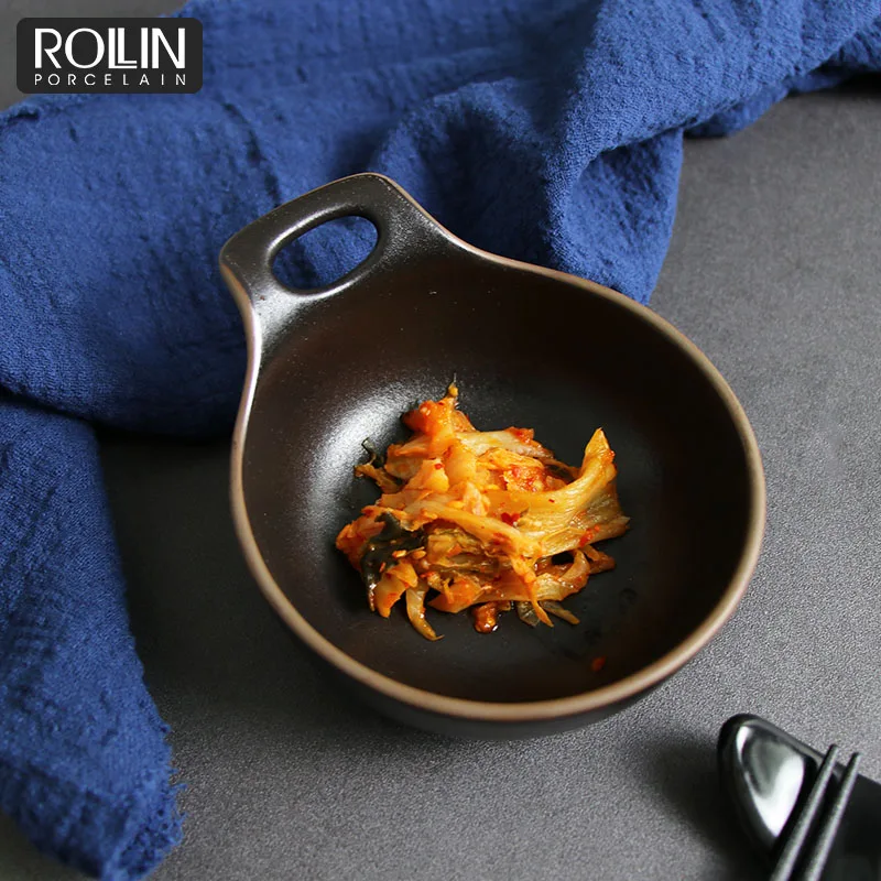Черный фарфор, японская керамика, десертная лапша, миска для супа, миска для ресторана