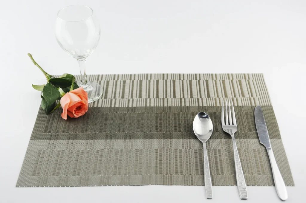 Durable Waterproof PVC Bamboo Placemat 30*45 Hotel Table Coaster with Non-slip Classic Style