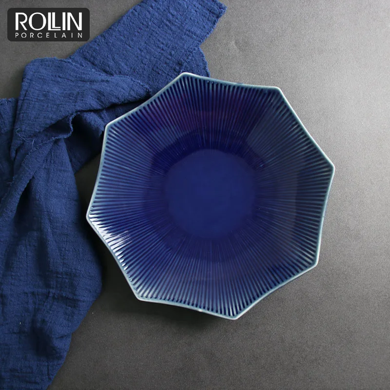 Изящные китайские керамические тарелки, посуда, тарелка в японском стиле, керамический набор посуды, тарелки, японский обеденный сервиз