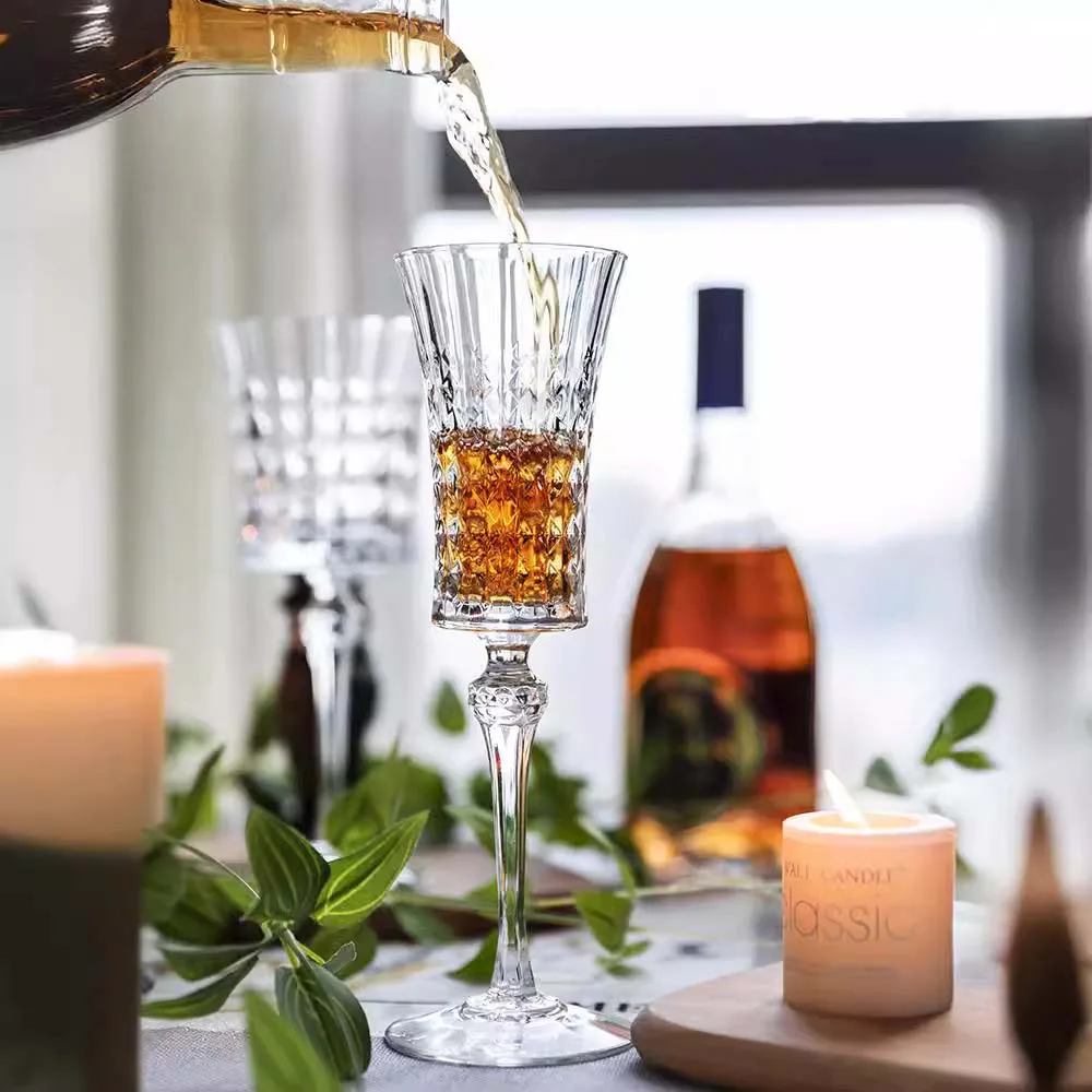 Бокалы для вина с тиснением, кристально прозрачная стеклянная посуда в стиле ретро, флейты, белые бокалы для красного вина, шампанского, бренди, шот