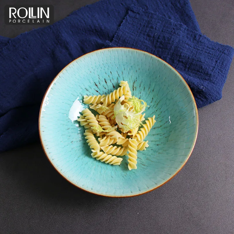 Роскошные наборы фарфоровых чаш, фарфоровые керамические миски для лапши с высококачественной глазурью для ресторана