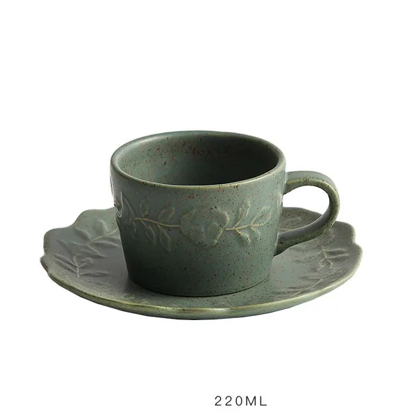 Vintage and High Quality Two Piece Coffee Cup Ceramic Coffee Cup and Saucer Set