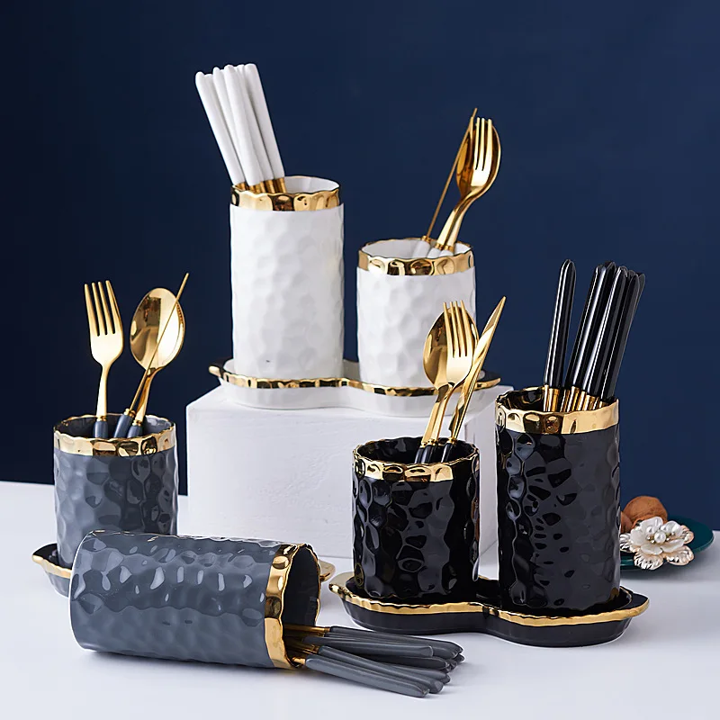 Wholesale Creative Ceramic Chopsticks Container Household Drainer Chopstick Storage Jar for Kitchen Storage