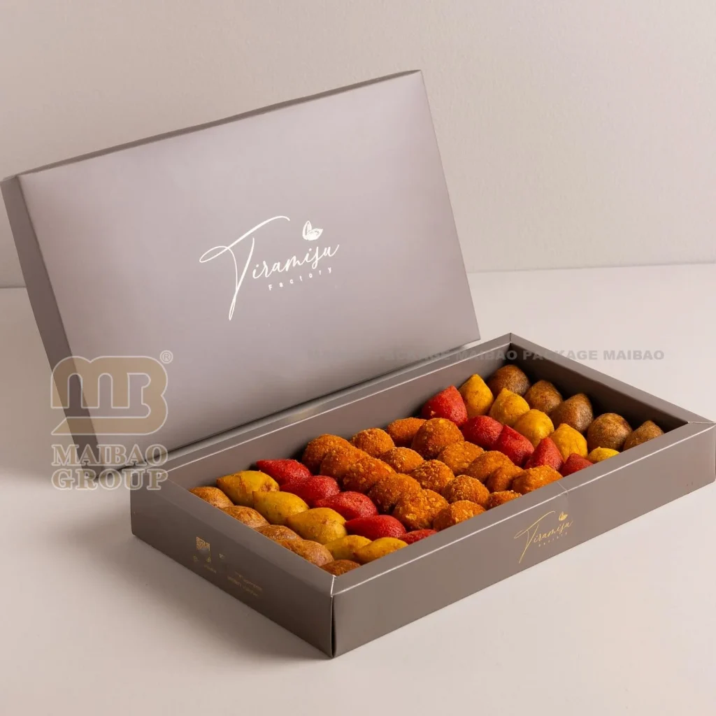 Крафт-бумага с индивидуальной печатью, кондитерские изделия, коробка для десерта, складная коробка для пончиков, печенья, выпечки, эклеров, упаковка для пищевых продуктов, шоколадная бумажная коробка