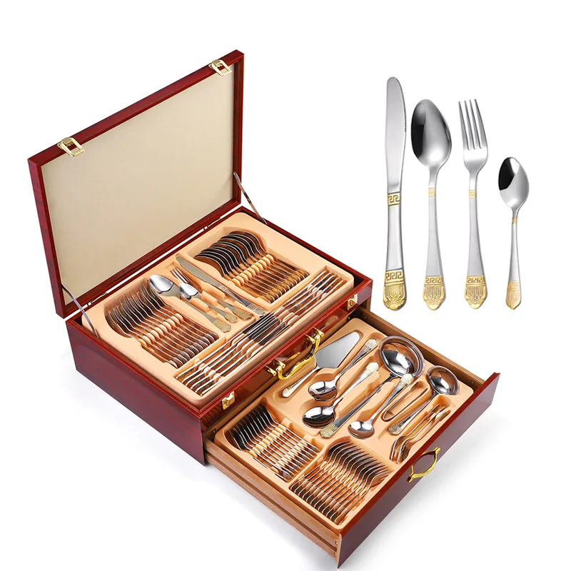 Роскошная ручка King Crown 16, 20, 24, 25, 30, 72 шт., ложка, вилка, нож, столовые приборы, набор столовых приборов, столовые приборы