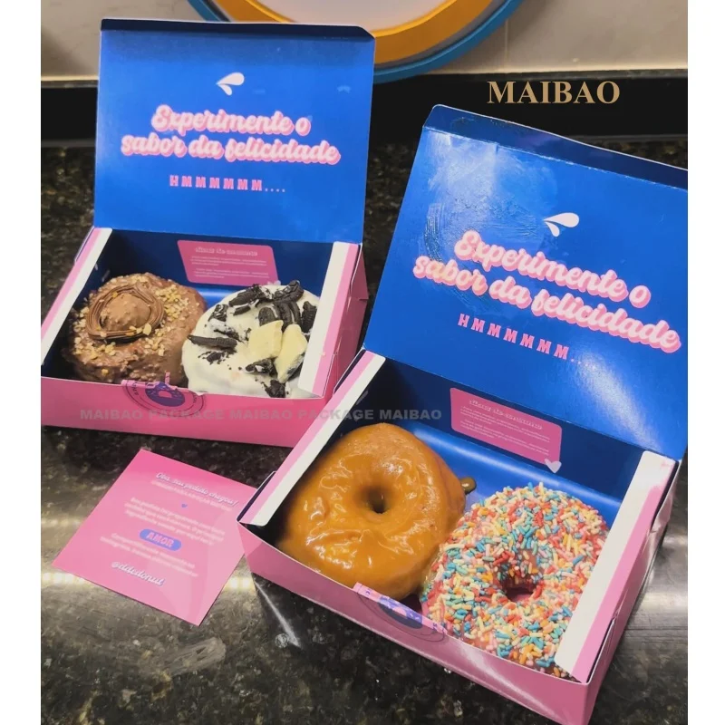 Оптовая продажа, коробка для упаковки печенья на заказ, коробка для печенья с прозрачным окном, подарочная коробка для выпечки для печенья/макарун/сладкого/пончика