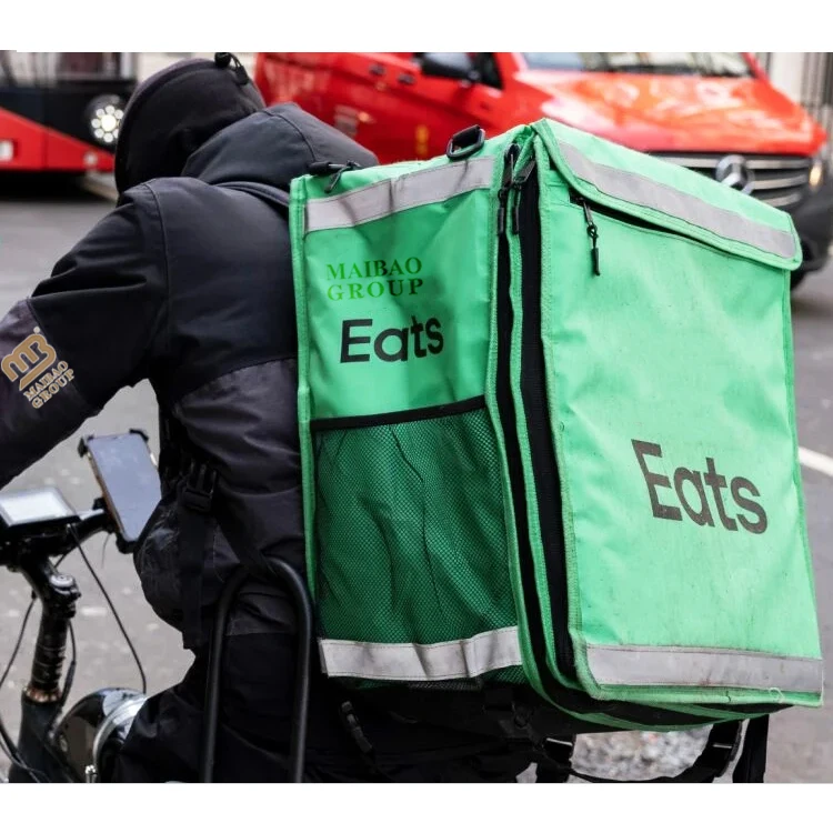 Оптовая продажа, многоразовые водонепроницаемые сумки для доставки горячей еды, нетканая сумка-холодильник, термоизолированная сумка с принтом на заказ для доставки