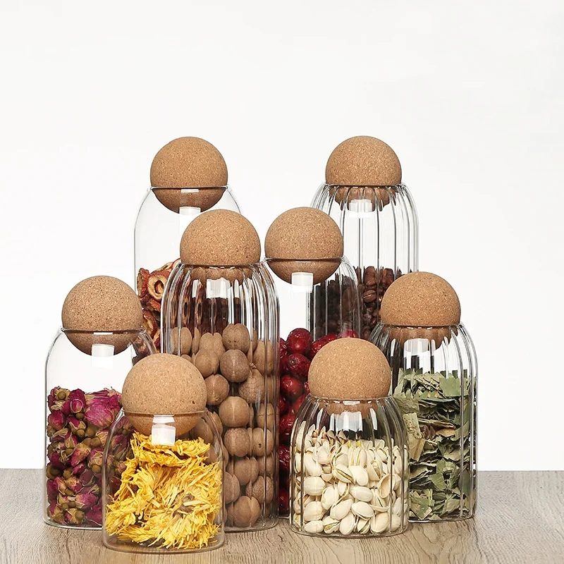 Боросиликатные прозрачные стеклянные банки, заводские бутылки и банки для хранения, контейнер для хранения продуктов питания с герметичной бамбуковой крышкой