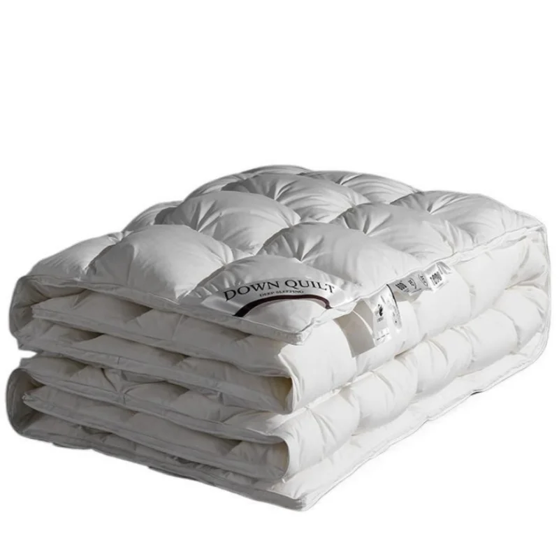 Оригинальное стеганое постельное белье из 100% хлопка, пуховое одеяло, зимнее роскошное одеяло для отеля, белое пуховое одеяло