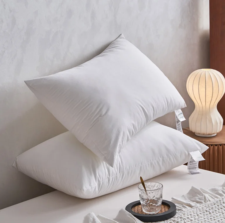 Сертифицированная подушка из белого гусиного пуха 200TC. Современная квадратная подушка для кровати с функциями охлаждения и массажа для сна.