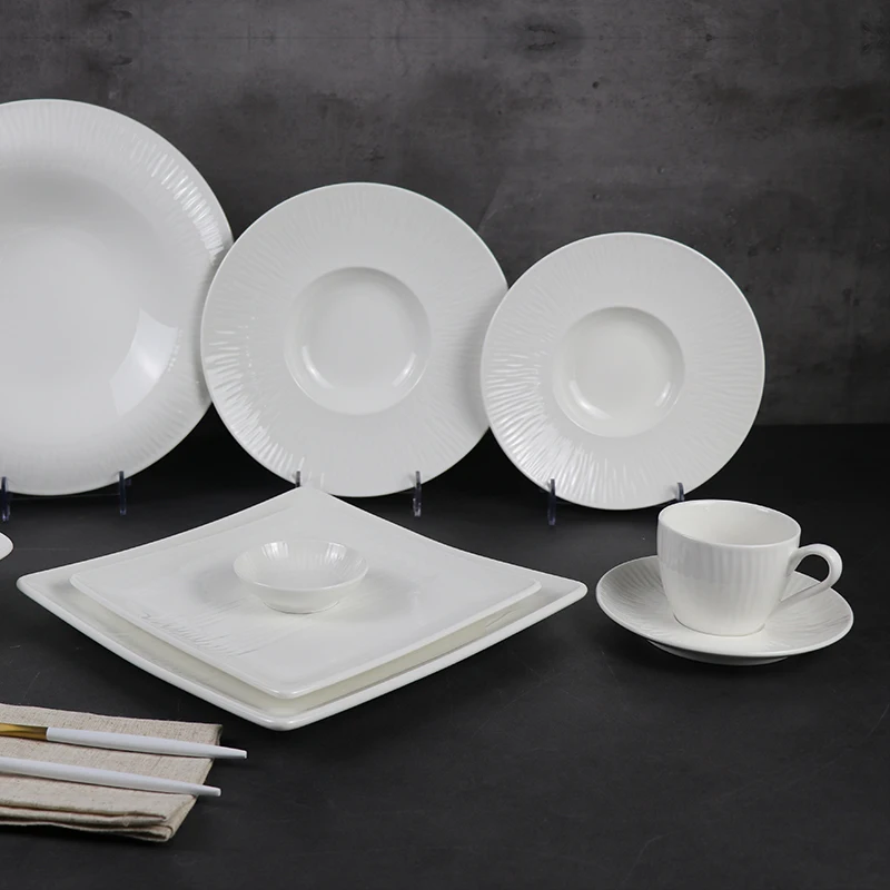 Ресторанные принадлежности, белые фарфоровые керамические тарелки, тарелки для свадебных закусок, тарелки для свадебного ужина