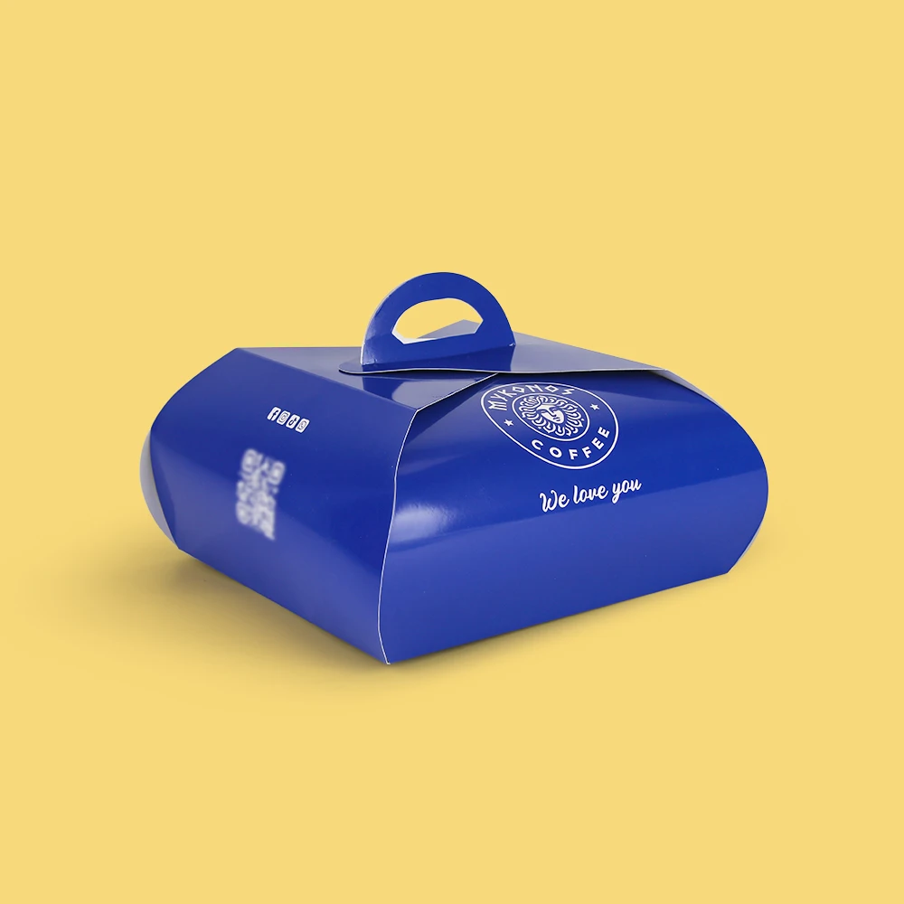 Оптовая продажа, изготовленная на заказ бело-розовая картонная коробка для торта с ручкой, маленькая витрина для свадебного торта 10x10x12, высокая коробка для торта, окно с логотипом, с рисунком