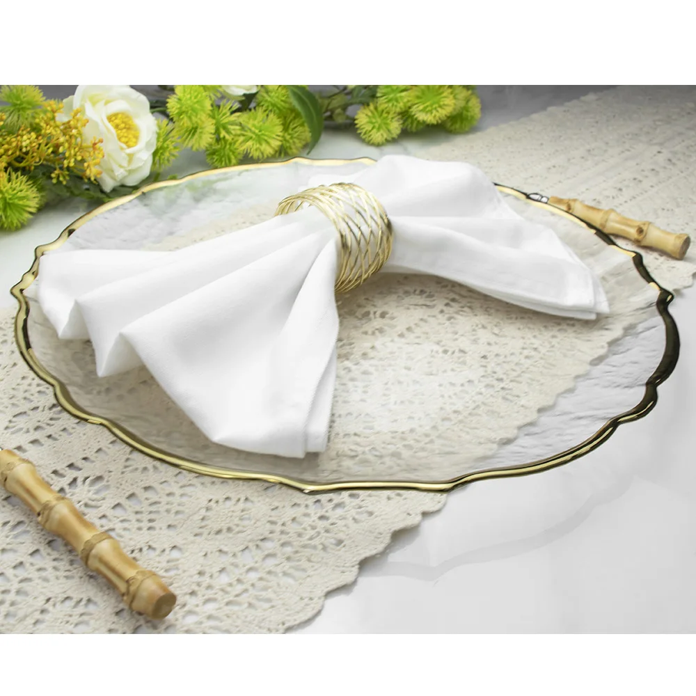 Новая индивидуальная высококачественная зарядная пластина из прозрачного стекла с золотой оправой и подсолнечником