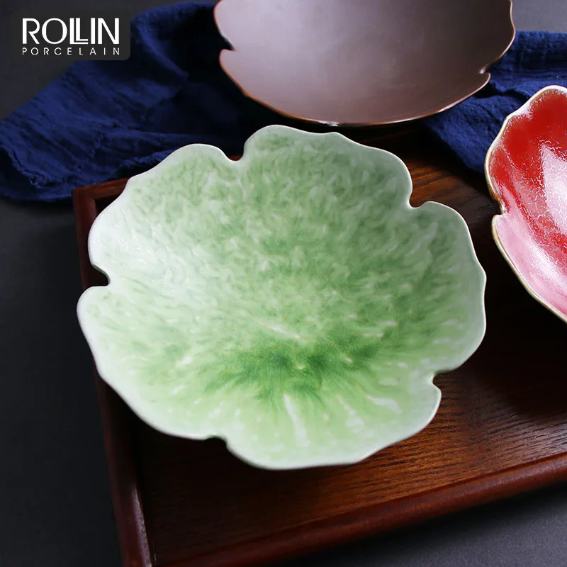 Глазурованные фарфоровые тарелки Корейские тарелки Китайская тарелка Чаша Столовая посуда Китайская посуда