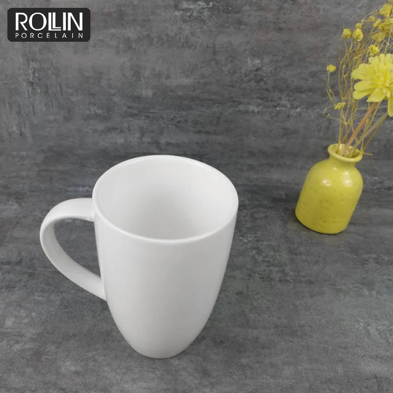 Высококачественная рекламная белая фарфоровая кружка 400 мл, большие кофейные кружки