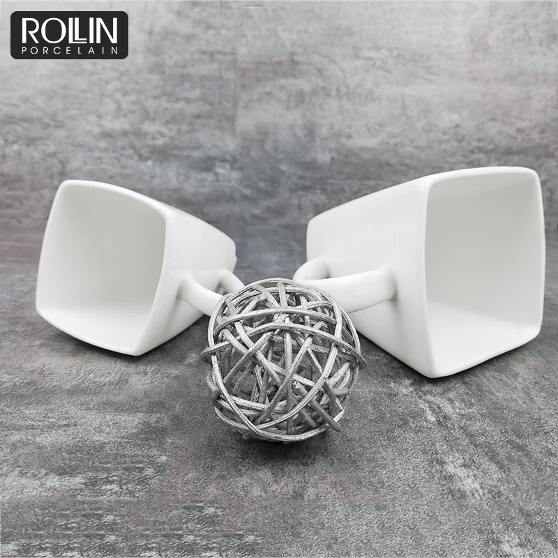 Квадратная кофейная чашка и кружка объемом 110 мл с блюдцем и индивидуальным логотипом