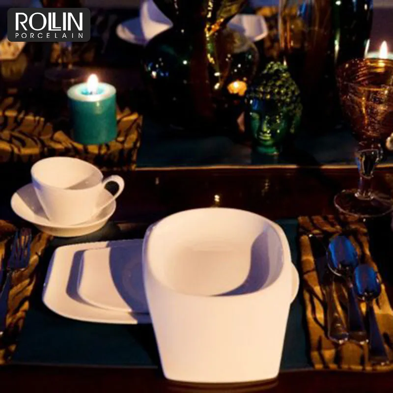 Прямоугольные керамические тарелки для супа для 4-5-звездочных отелей и ресторанов