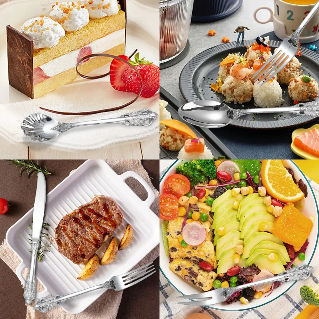 Hot Sale Restaurant Wedding Set 304 Stainless Steel Silver Knife and Fork Flatware Cutlery