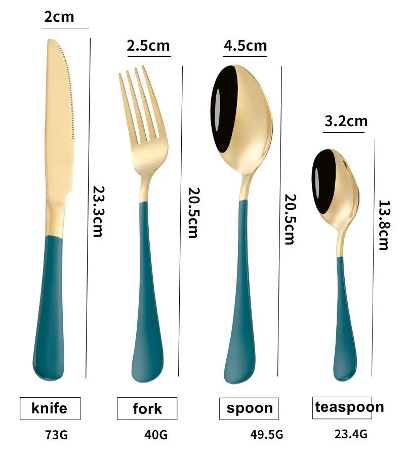 Luxury 24pcs Golden Stainless Steel Cutlery Set Modern Design Sustainable Wedding Flatware and Tableware