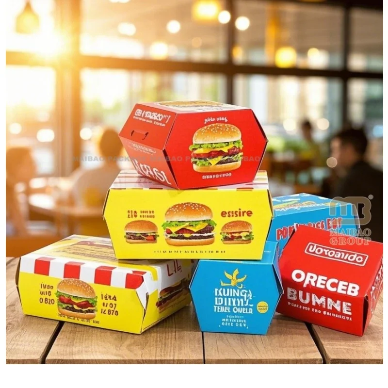 Одноразовый контейнер для еды на вынос, чип для картофеля фри, коробка для хот-догов, фаст-фуд, упаковка для гамбургеров с жареной курицей, коробка для гамбургеров