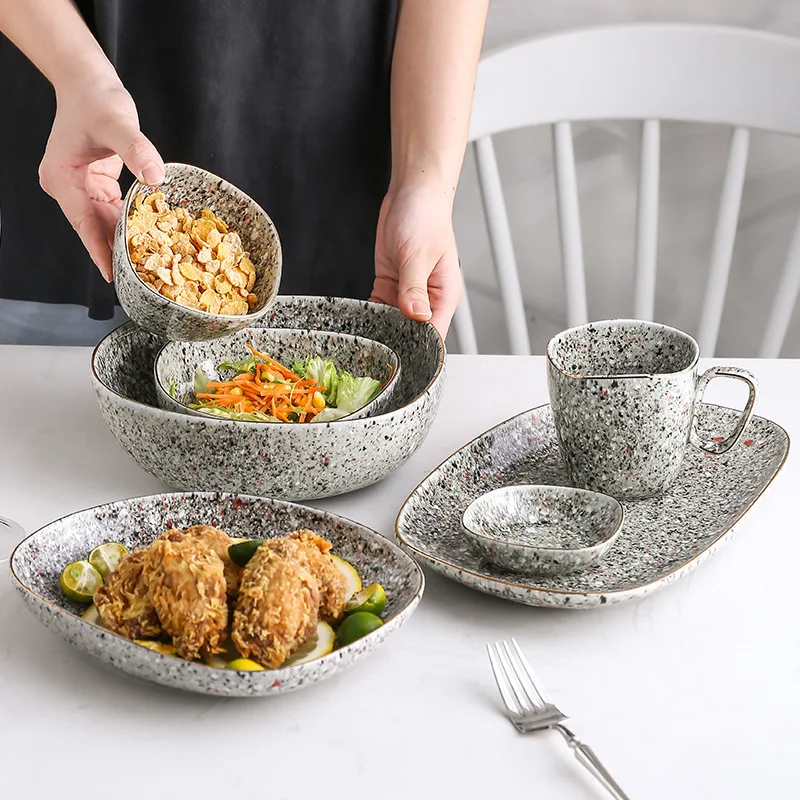 Обжиговая печь Фарфоровая посуда Микроволновая печь Специальный Пномпень Нестандартная миска для риса Суп Западное блюдо