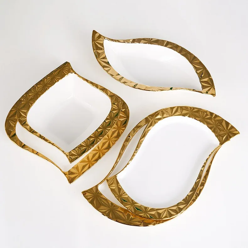 Factory Price Luxury Modern Lifestyle Modern Wedding Luxury Tableware Porcelain Plate